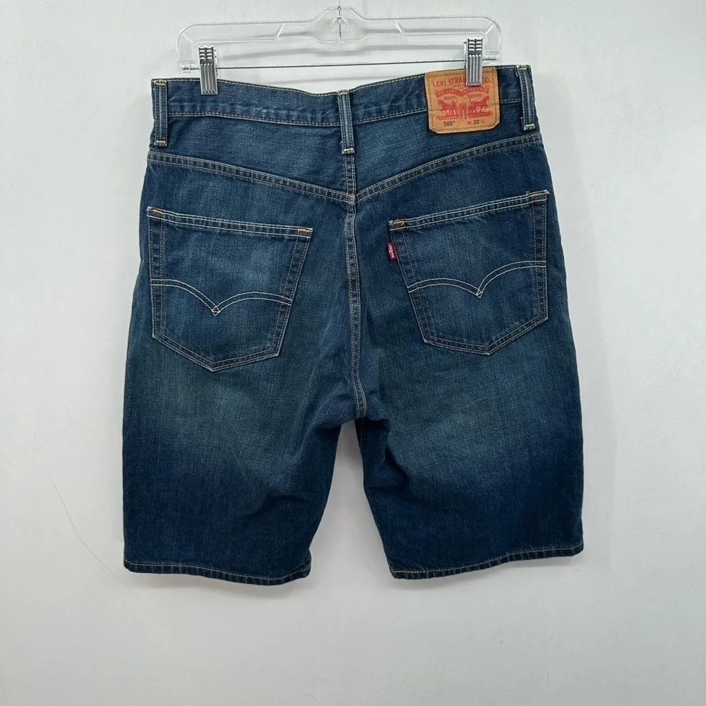 LEVIS 569 loose fit straight leg men casual gangster grunge denim jean short 32